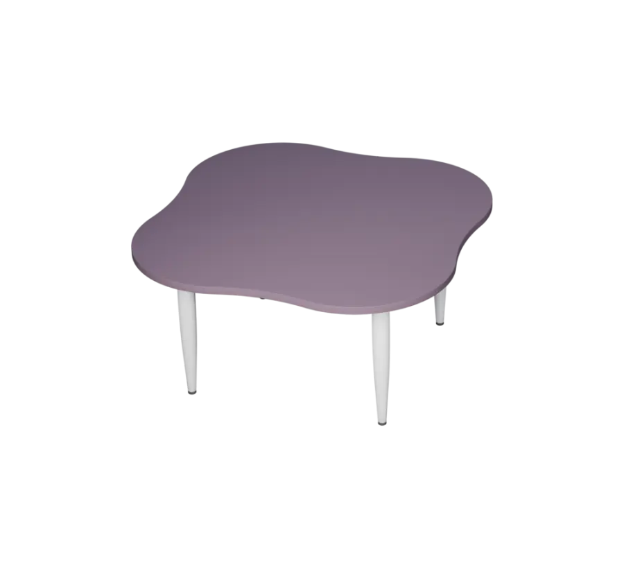 PLAYFORM 25 modulární hravé stoly, výška 520 mm, kovová podnož bílá, deska 25 mm, šeříková